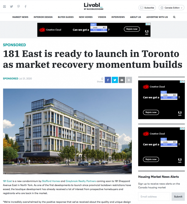 181 East is Ready to Launch in Toronto        